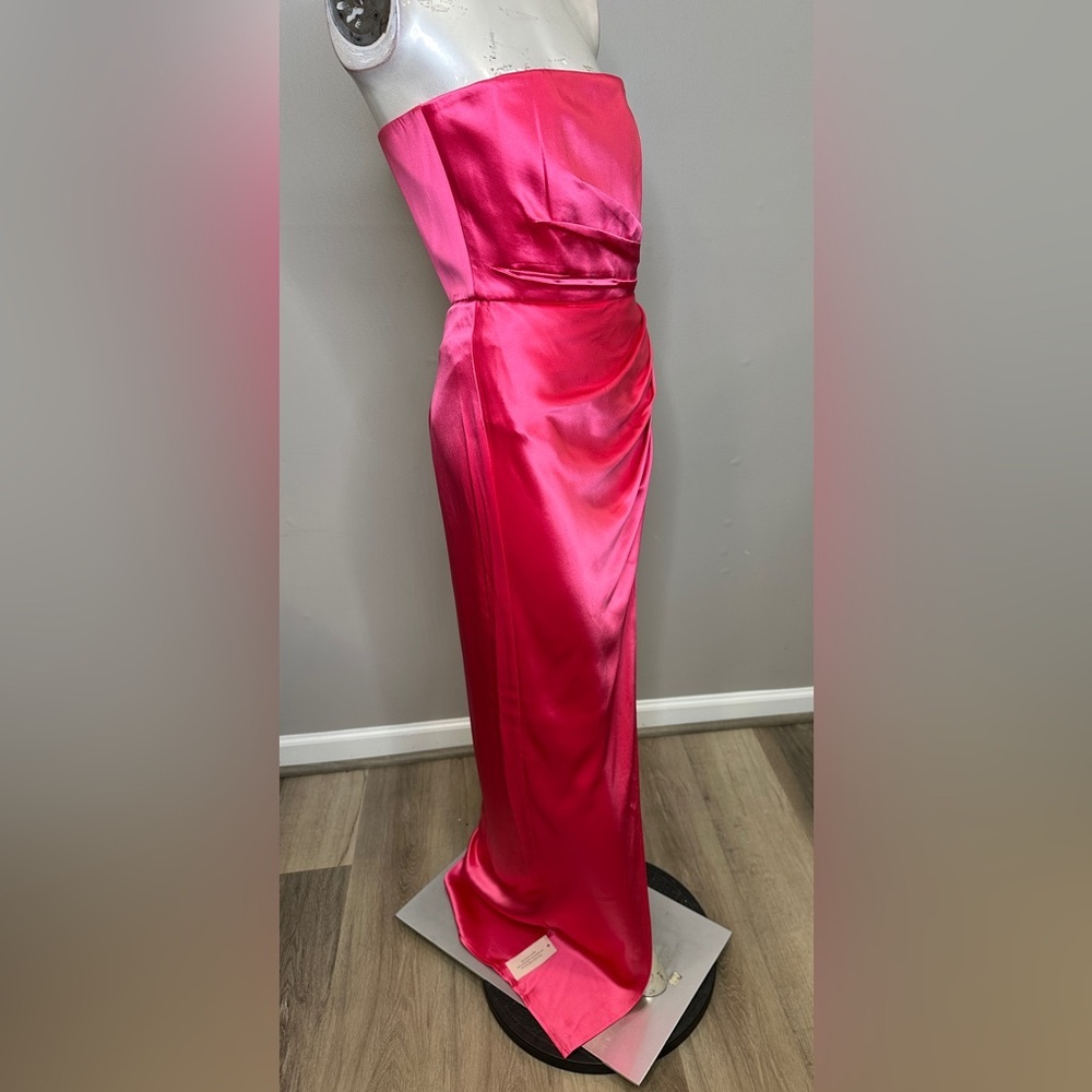 Sau Lee Priyanka Strapless Satin Gown US 4 $495 - Picture 10 of 11